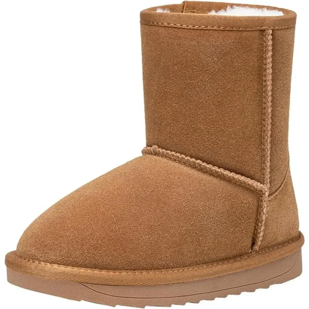1880 NIB Vepose Boy's Girl's Snow Boots BLACK Cow Suede  Leather Toddler  Size 9